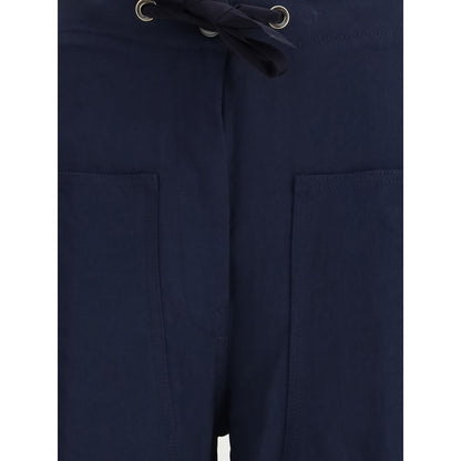 Forte_Forte Blaue Baumwoll-Freizeithose