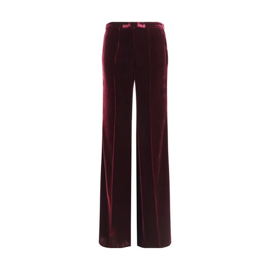 Forte_Forte Bordeaux-Viskose-Hose mit ausgestelltem Bein