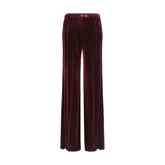 Forte_Forte Bordeaux-Viskose-Hose mit ausgestelltem Bein