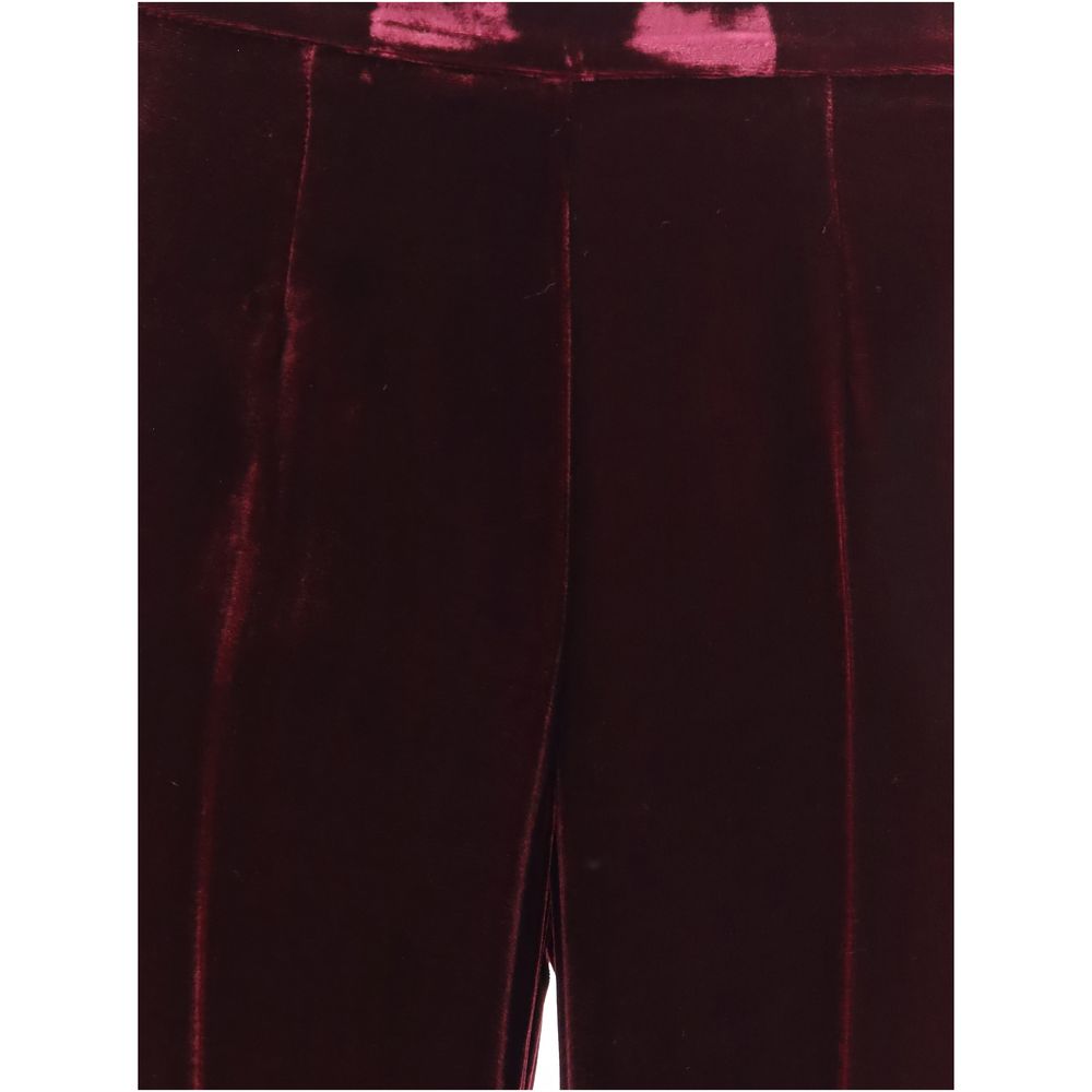 Forte_Forte Bordeaux-Viskose-Hose mit ausgestelltem Bein