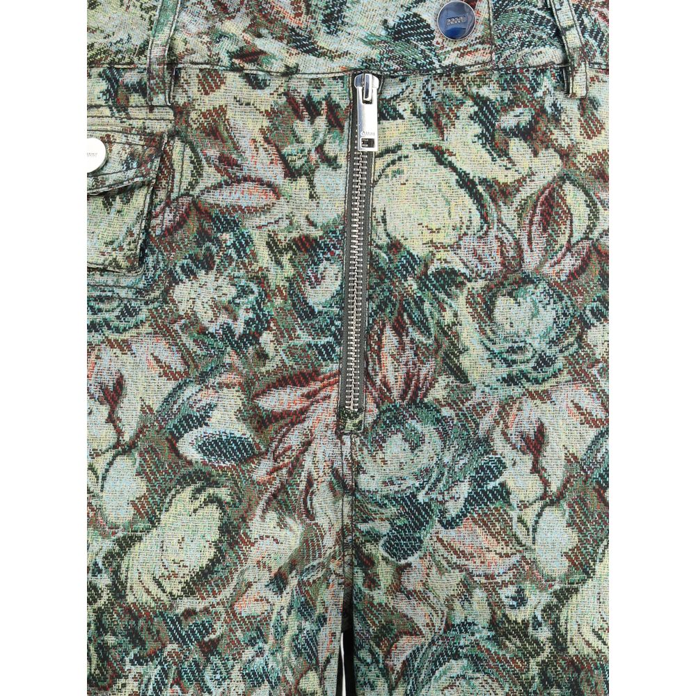 Ganni Baumwoll-Freizeithose in Multicolor