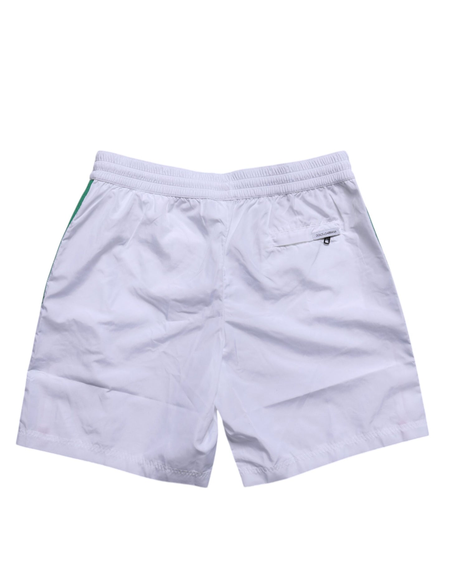 Dolce &amp; Gabbana Weißes Logo Polyester Herren Bademode