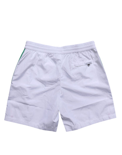 Dolce &amp; Gabbana Weißes Logo Polyester Herren Bademode