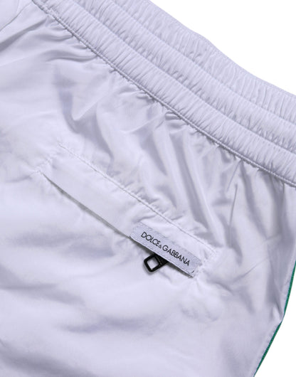 Dolce &amp; Gabbana Weißes Logo Polyester Herren Bademode