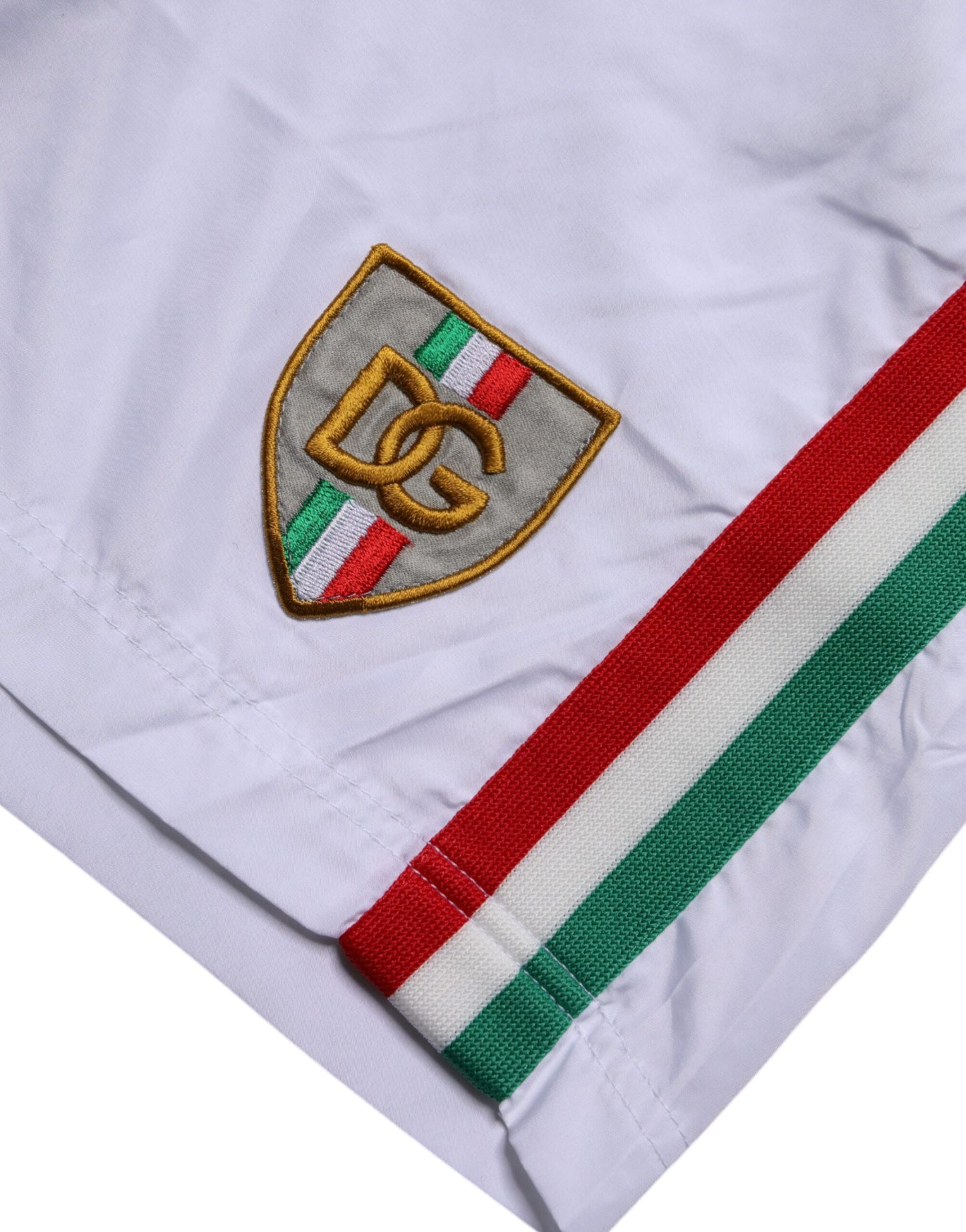 Dolce &amp; Gabbana Weißes Logo Polyester Herren Bademode