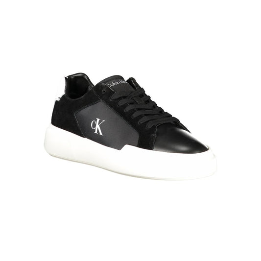 Calvin Klein Herren-Sneaker aus schwarzem Leder