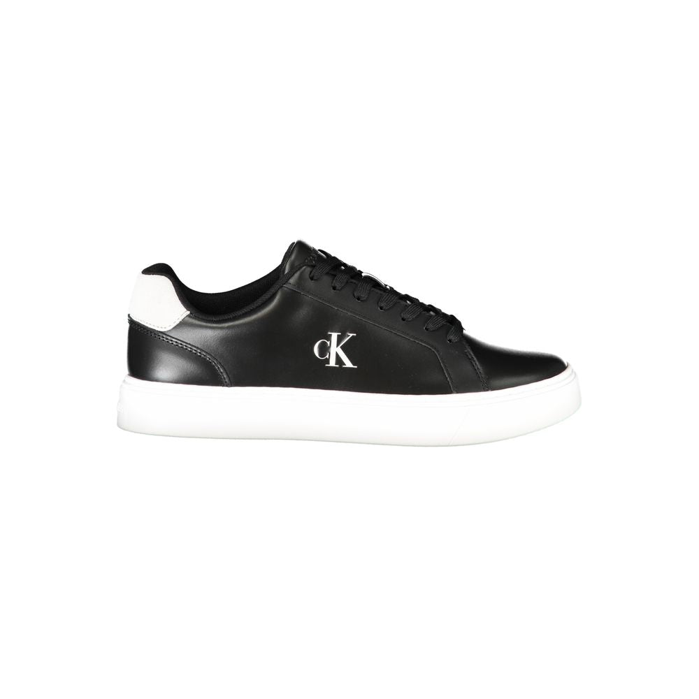 Calvin Klein Herren-Sneaker aus schwarzem Leder