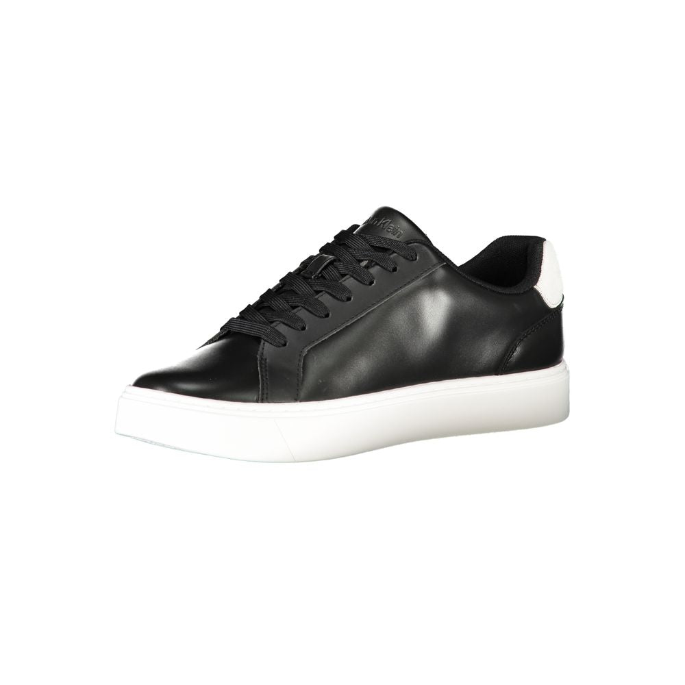 Calvin Klein Herren-Sneaker aus schwarzem Leder