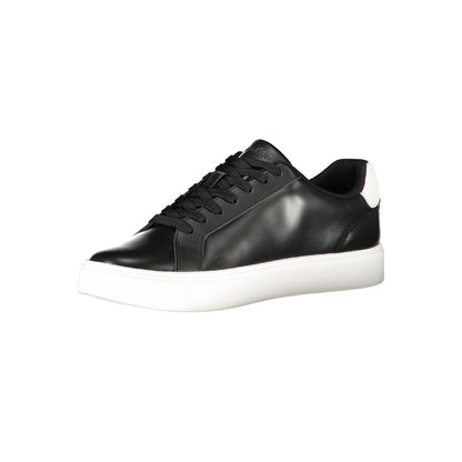 Calvin Klein Herren-Sneaker aus schwarzem Leder
