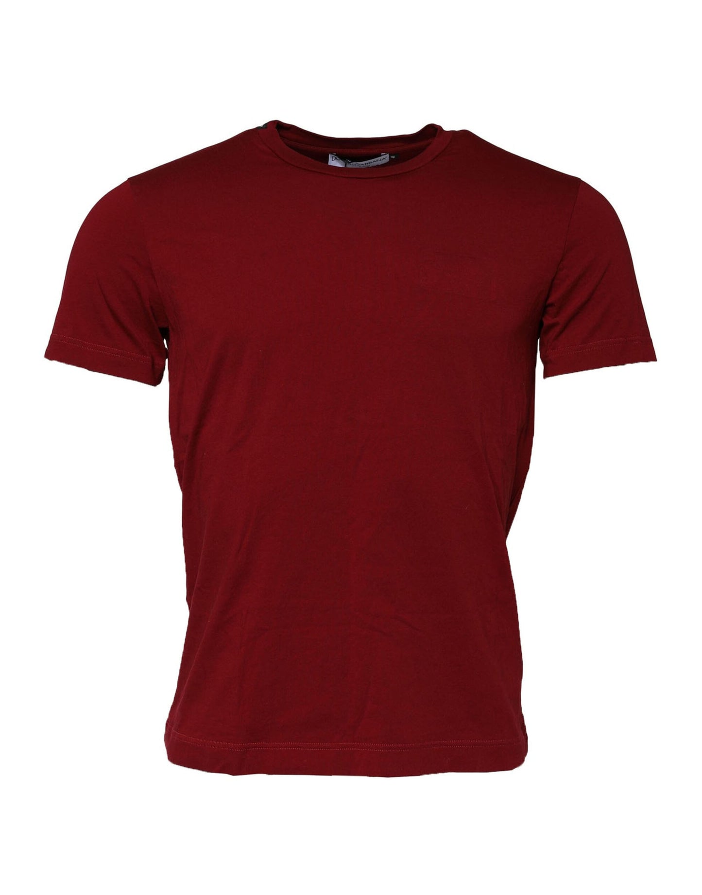 Dolce &amp; Gabbana – Kastanienbraunes T-Shirt aus Baumwolle mit Rundhalsausschnitt und kurzen Ärmeln