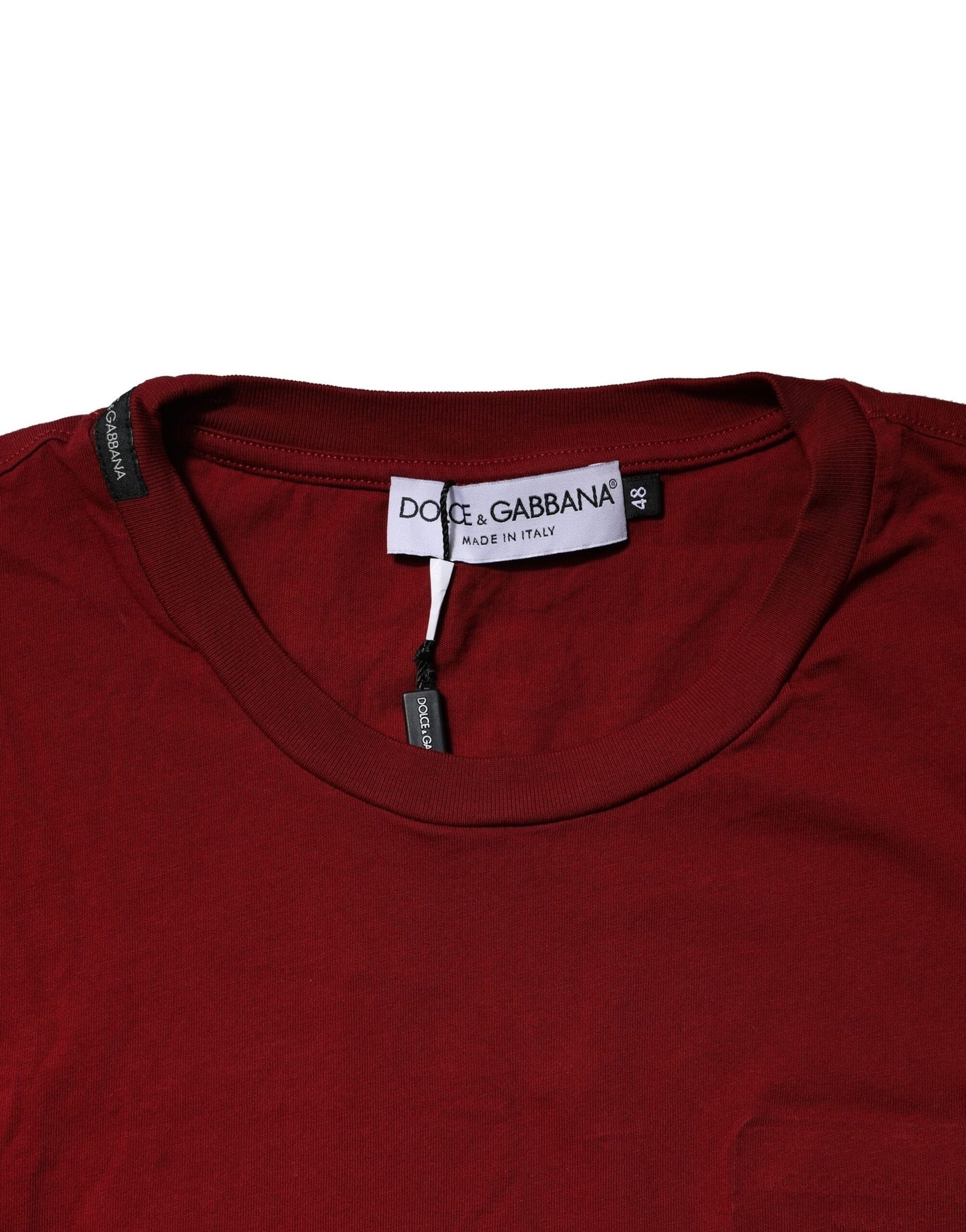 Dolce &amp; Gabbana – Kastanienbraunes T-Shirt aus Baumwolle mit Rundhalsausschnitt und kurzen Ärmeln