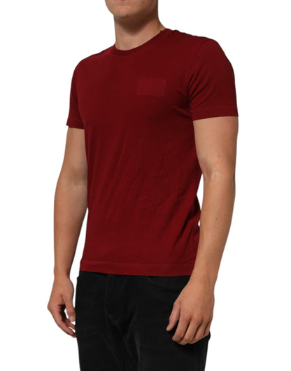 Dolce &amp; Gabbana – Kastanienbraunes T-Shirt aus Baumwolle mit Rundhalsausschnitt und kurzen Ärmeln