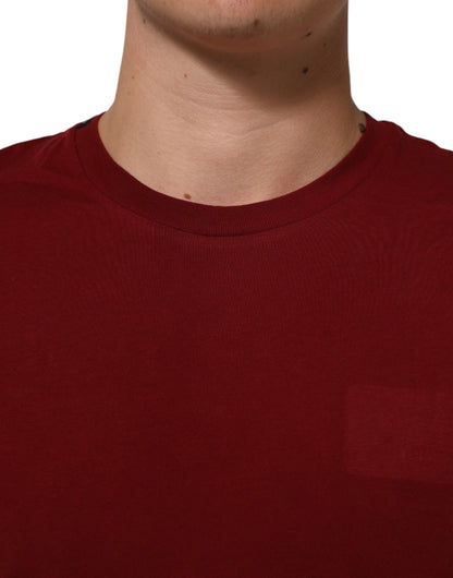 Dolce &amp; Gabbana – Kastanienbraunes T-Shirt aus Baumwolle mit Rundhalsausschnitt und kurzen Ärmeln