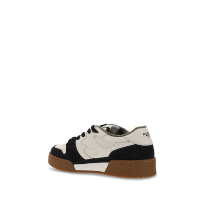 Fendi Schwarze Kalbsleder Bos Taurus Low-Top Sneaker