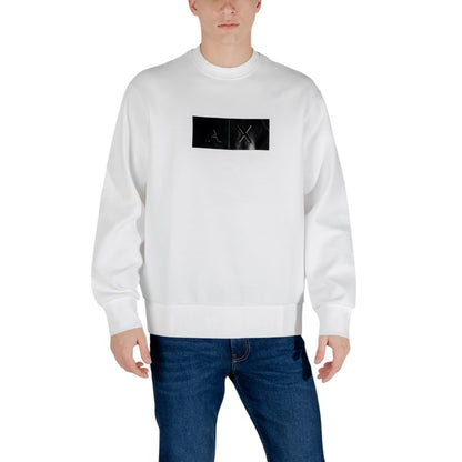 Armani Exchange – Cremefarbenes Baumwoll-Sweatshirt