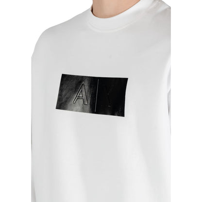 Armani Exchange – Cremefarbenes Baumwoll-Sweatshirt