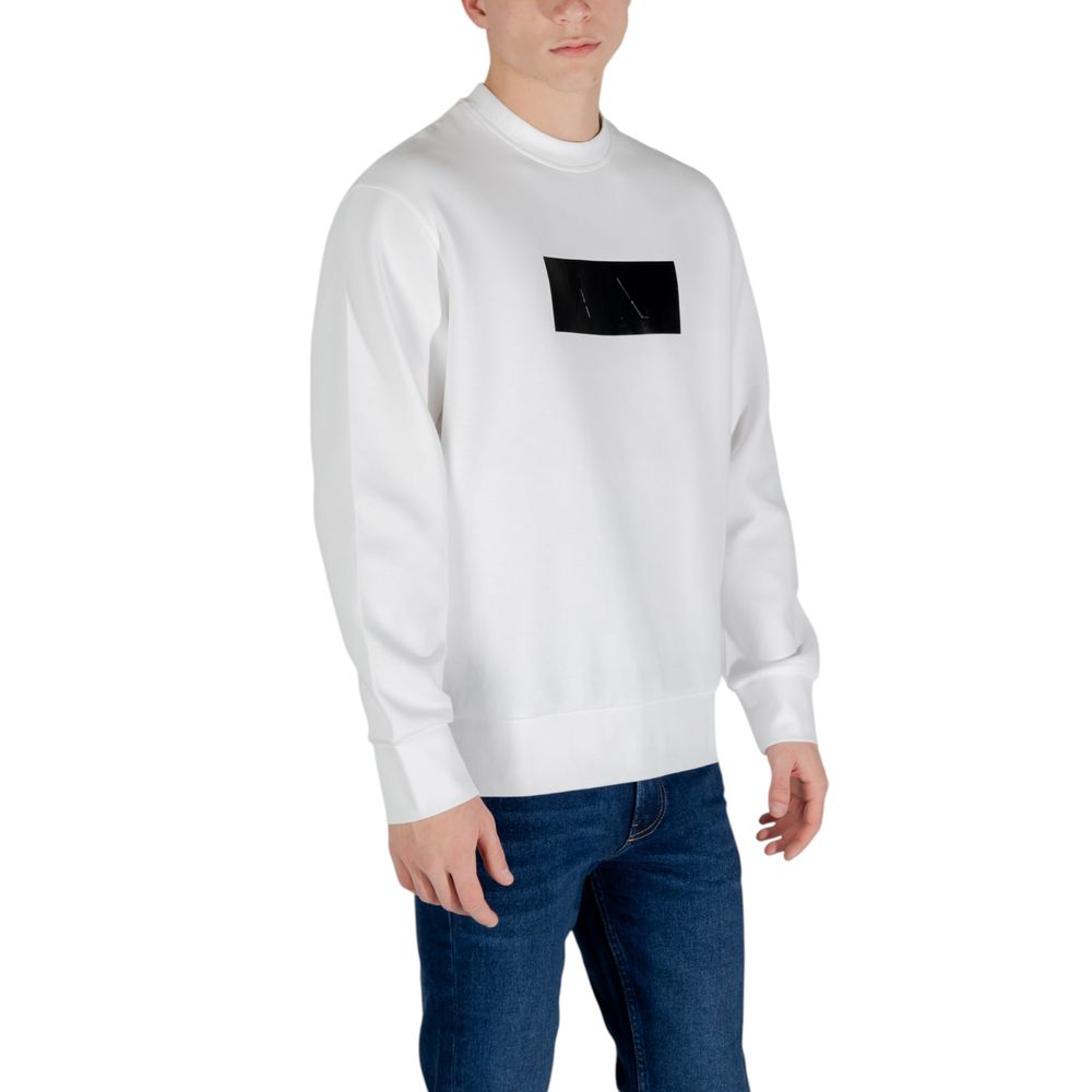 Armani Exchange – Cremefarbenes Baumwoll-Sweatshirt