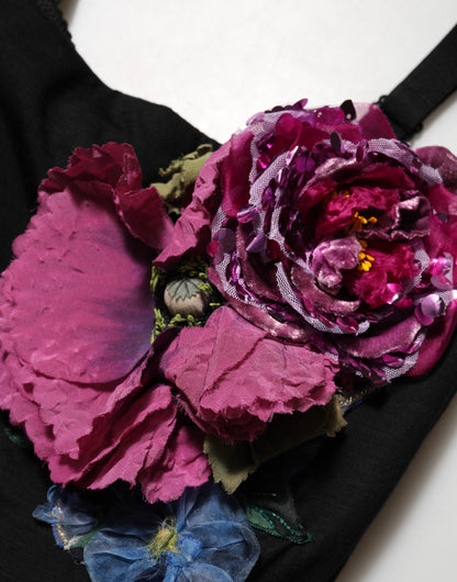 Dolce &amp; Gabbana – Figurbetontes Etuikleid mit schwarzen Blumenapplikationen