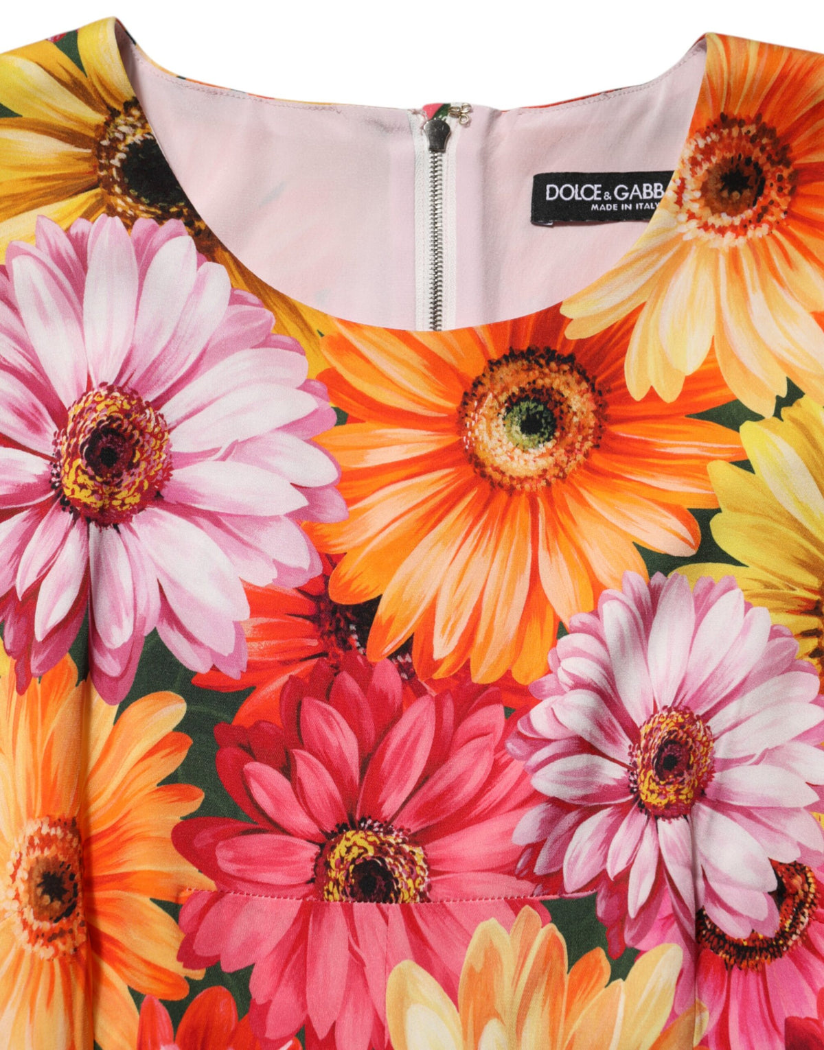 Dolce &amp; Gabbana – Mehrfarbiges Midi-Etuikleid aus Seide mit Blumendruck