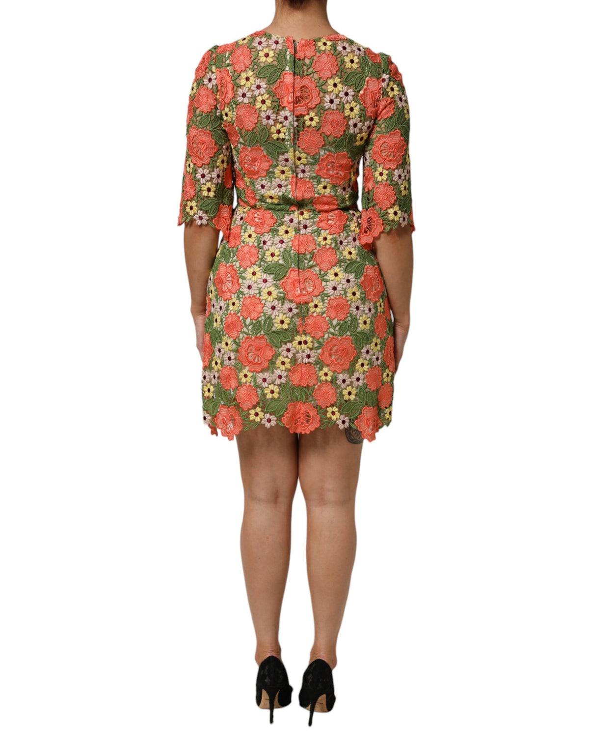 Dolce &amp; Gabbana – Aline-Minikleid mit mehrfarbiger Blumenstickerei