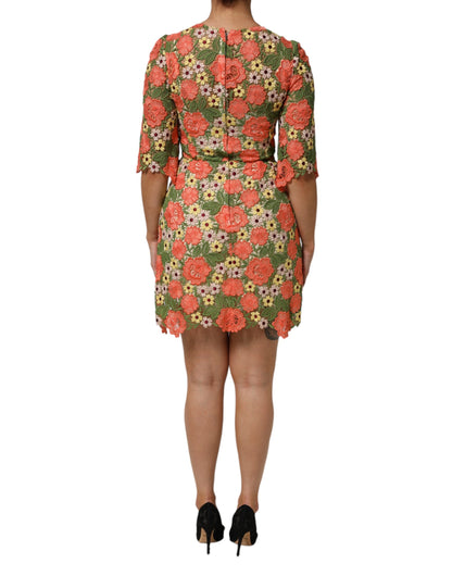 Dolce &amp; Gabbana – Aline-Minikleid mit mehrfarbiger Blumenstickerei