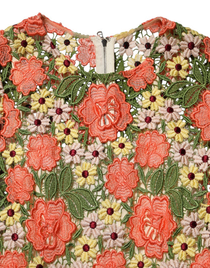 Dolce &amp; Gabbana – Aline-Minikleid mit mehrfarbiger Blumenstickerei