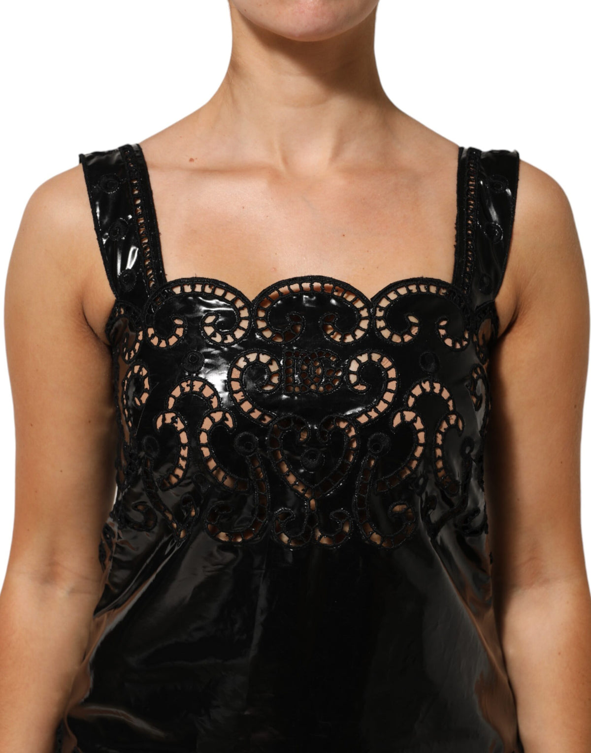 Dolce &amp; Gabbana – Schwarzes Mini-Etuikleid in A-Linie mit Cut-Outs