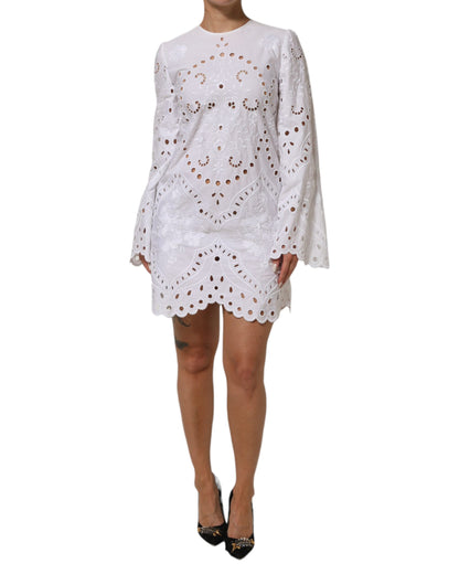 Dolce &amp; Gabbana – Weißes Mini-Etuikleid in A-Linie mit Cut-outs