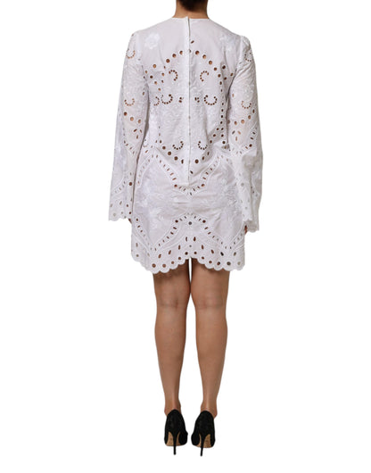 Dolce &amp; Gabbana – Weißes Mini-Etuikleid in A-Linie mit Cut-outs