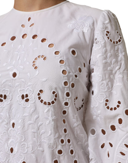 Dolce &amp; Gabbana – Weißes Mini-Etuikleid in A-Linie mit Cut-outs
