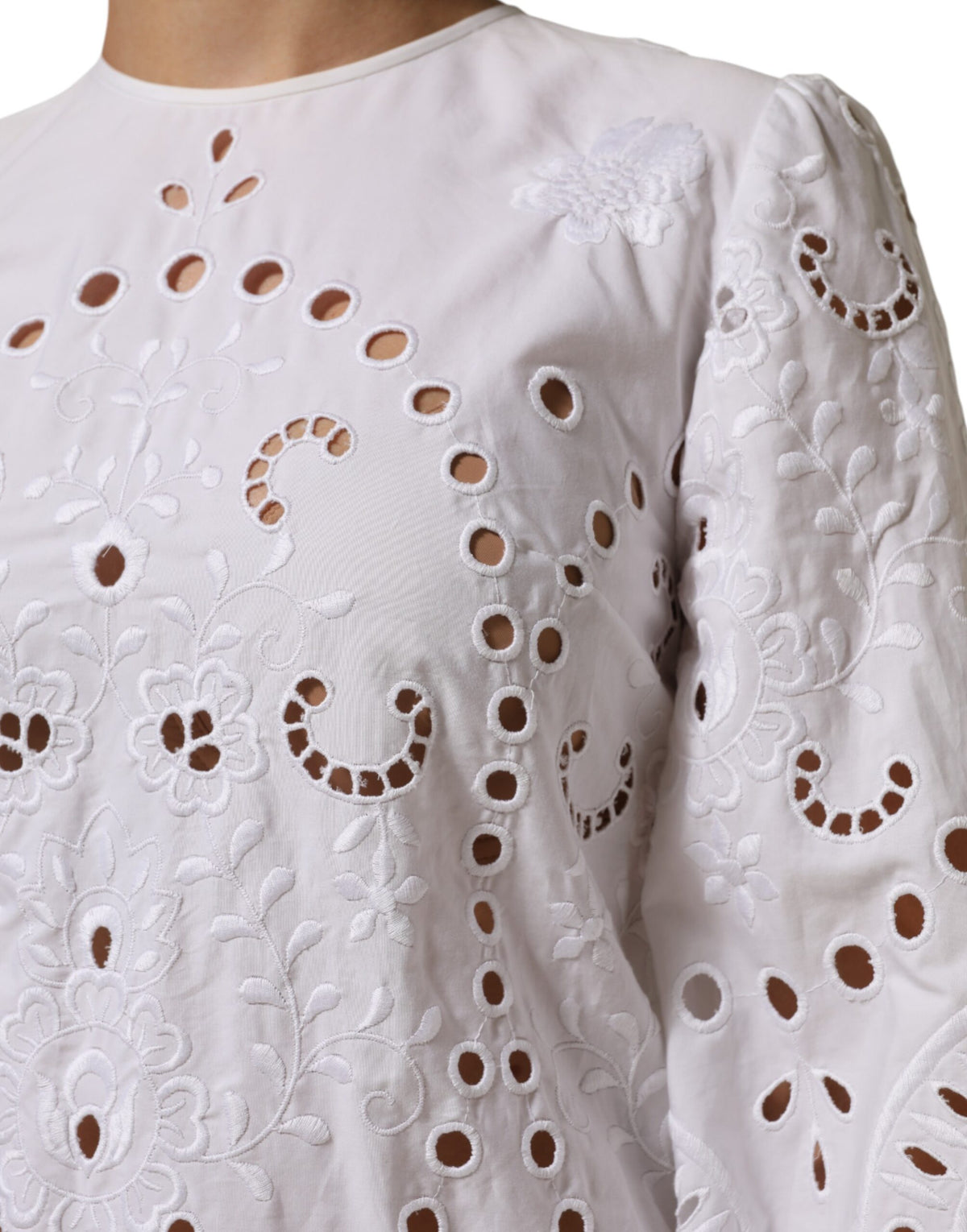Dolce &amp; Gabbana – Weißes Mini-Etuikleid in A-Linie mit Cut-outs