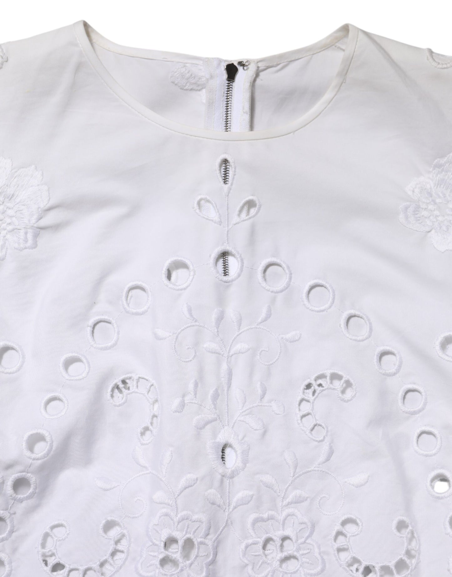 Dolce &amp; Gabbana – Weißes Mini-Etuikleid in A-Linie mit Cut-outs