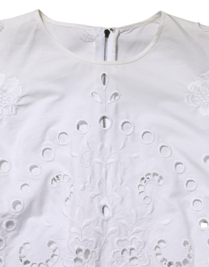 Dolce &amp; Gabbana – Weißes Mini-Etuikleid in A-Linie mit Cut-outs