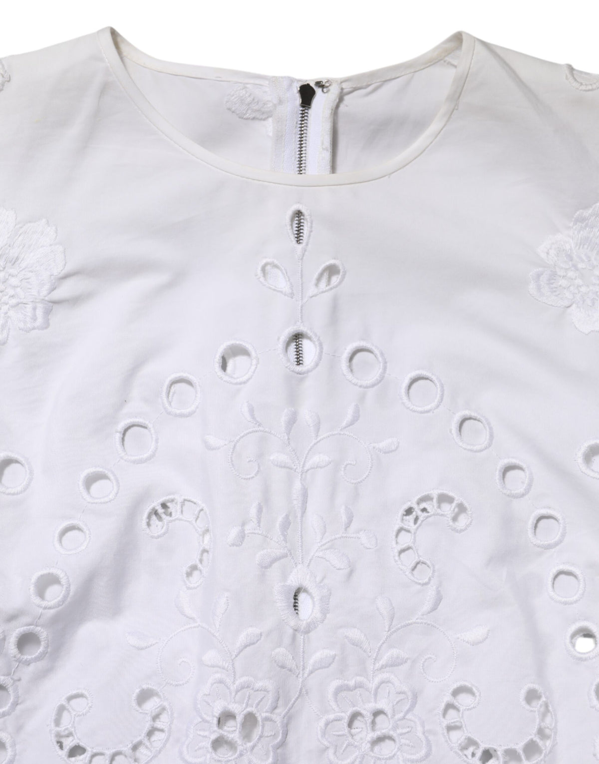 Dolce &amp; Gabbana – Weißes Mini-Etuikleid in A-Linie mit Cut-outs