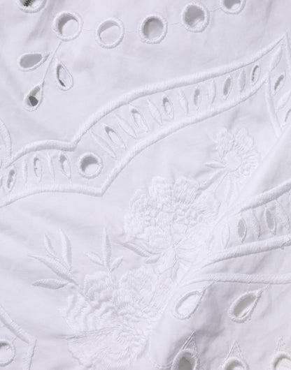 Dolce &amp; Gabbana – Weißes Mini-Etuikleid in A-Linie mit Cut-outs