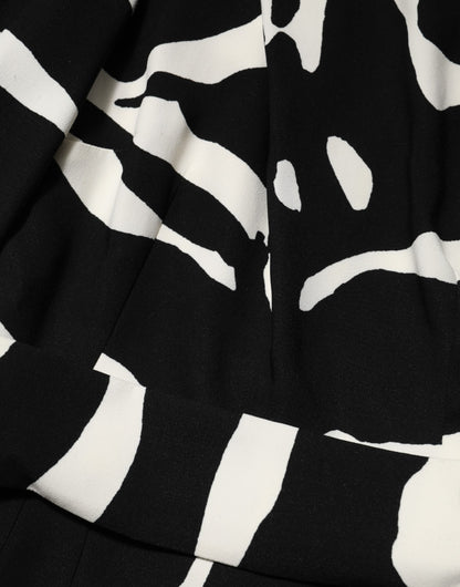 Dolce &amp; Gabbana – Schwarz-weißes Minikleid mit One-Shoulder-Träger und hohem Schlitz
