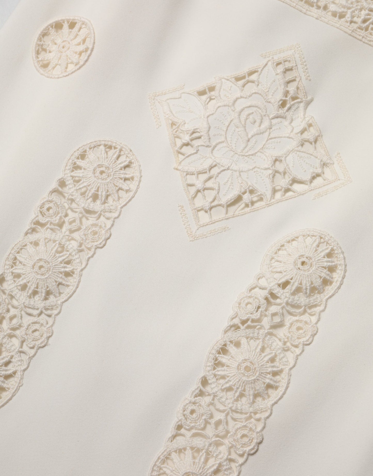 Dolce &amp; Gabbana – Ärmelloses Midikleid aus weißer Blumenspitze