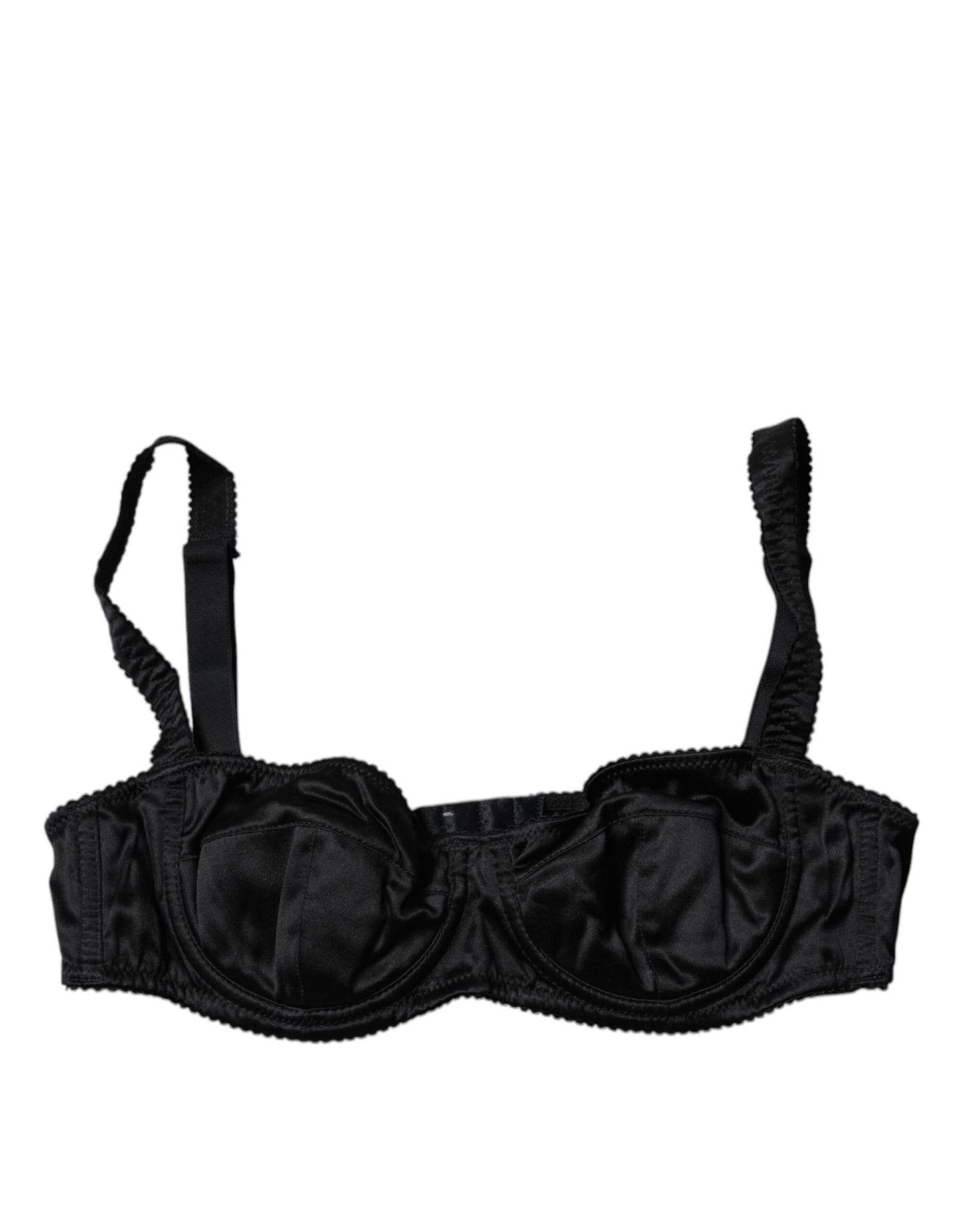 Dolce &amp; Gabbana – Halbgepolsterter Balconette-BH aus schwarzer Seide