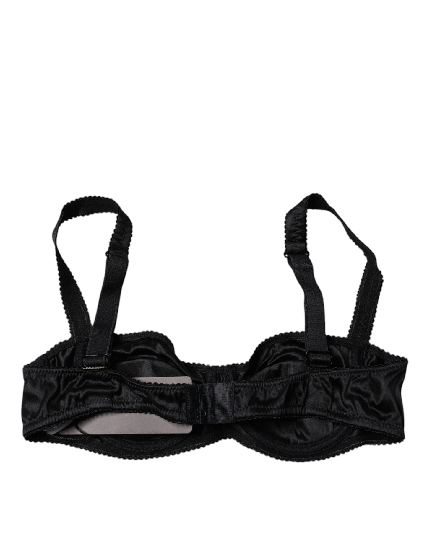 Dolce &amp; Gabbana – Halbgepolsterter Balconette-BH aus schwarzer Seide