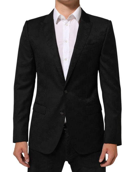Dolce &amp; Gabbana – Schwarzer MARTINI-Anzugblazer mit 2 Knöpfen