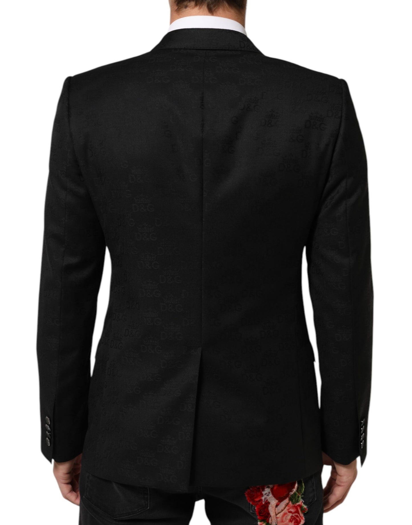 Dolce &amp; Gabbana – Schwarzer MARTINI-Anzugblazer mit 2 Knöpfen