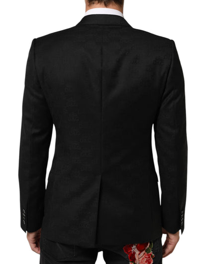 Dolce &amp; Gabbana – Schwarzer MARTINI-Anzugblazer mit 2 Knöpfen