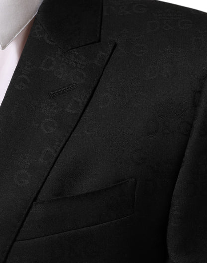 Dolce &amp; Gabbana – Schwarzer MARTINI-Anzugblazer mit 2 Knöpfen