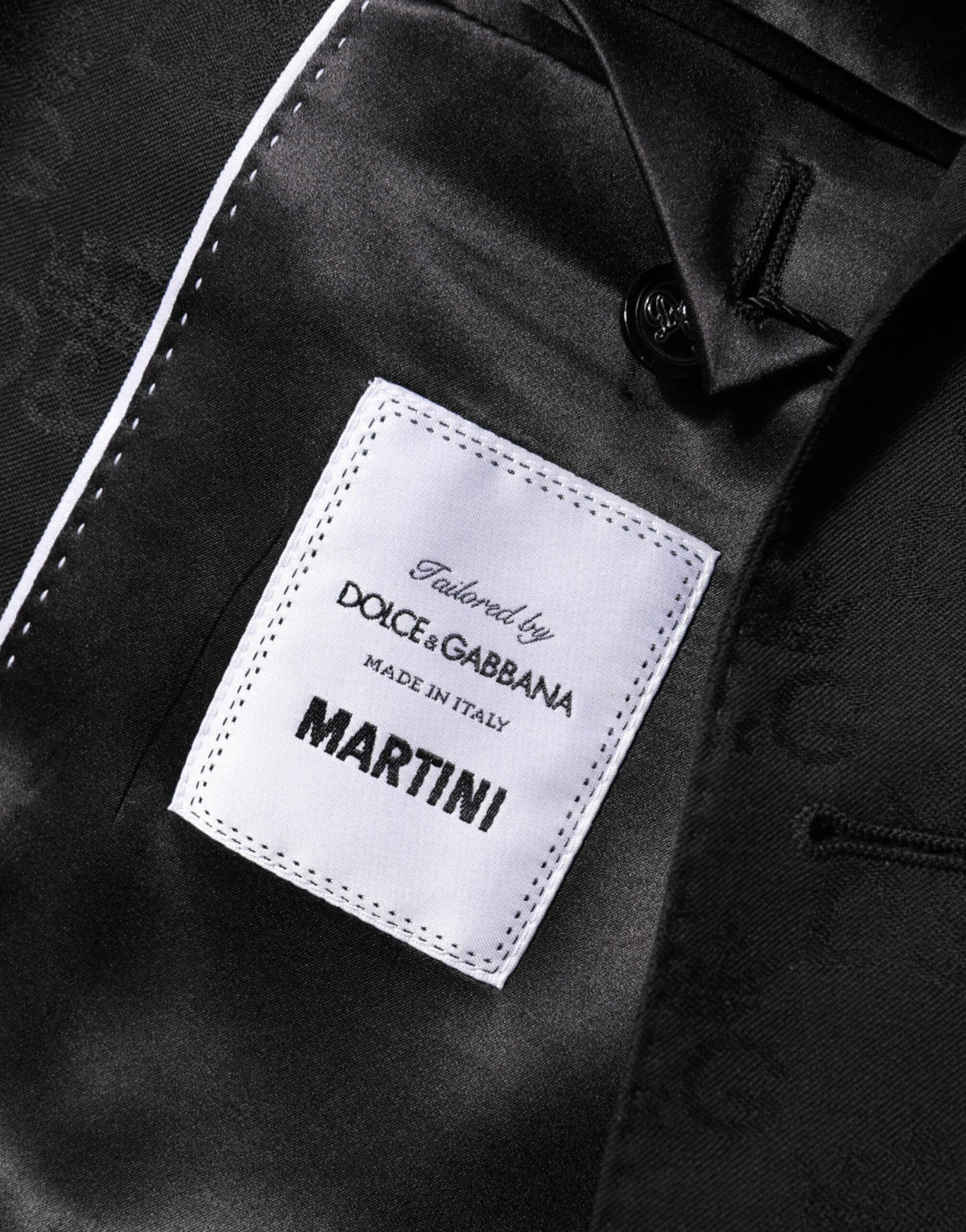 Dolce &amp; Gabbana – Schwarzer MARTINI-Anzugblazer mit 2 Knöpfen