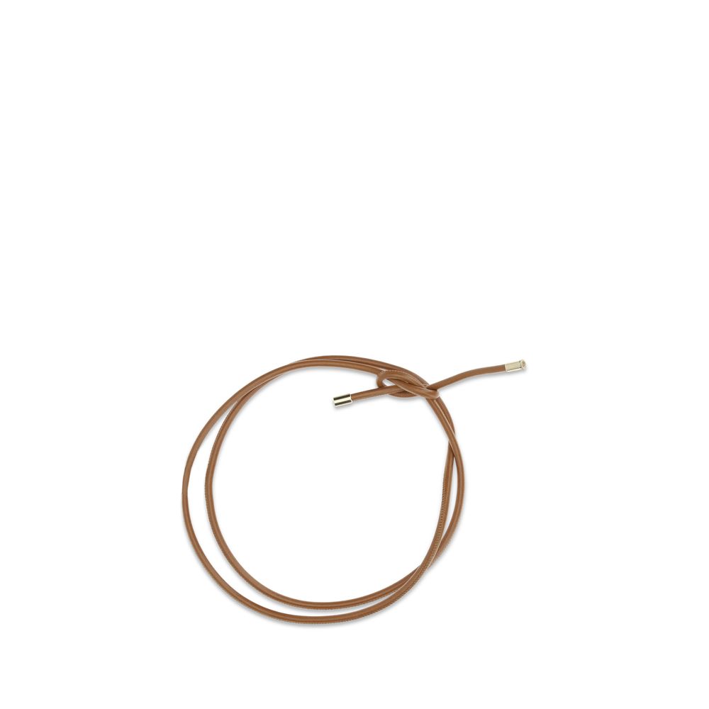 Forte_Forte Dünner Gürtel aus Kalbsleder Bos Taurus in Beige