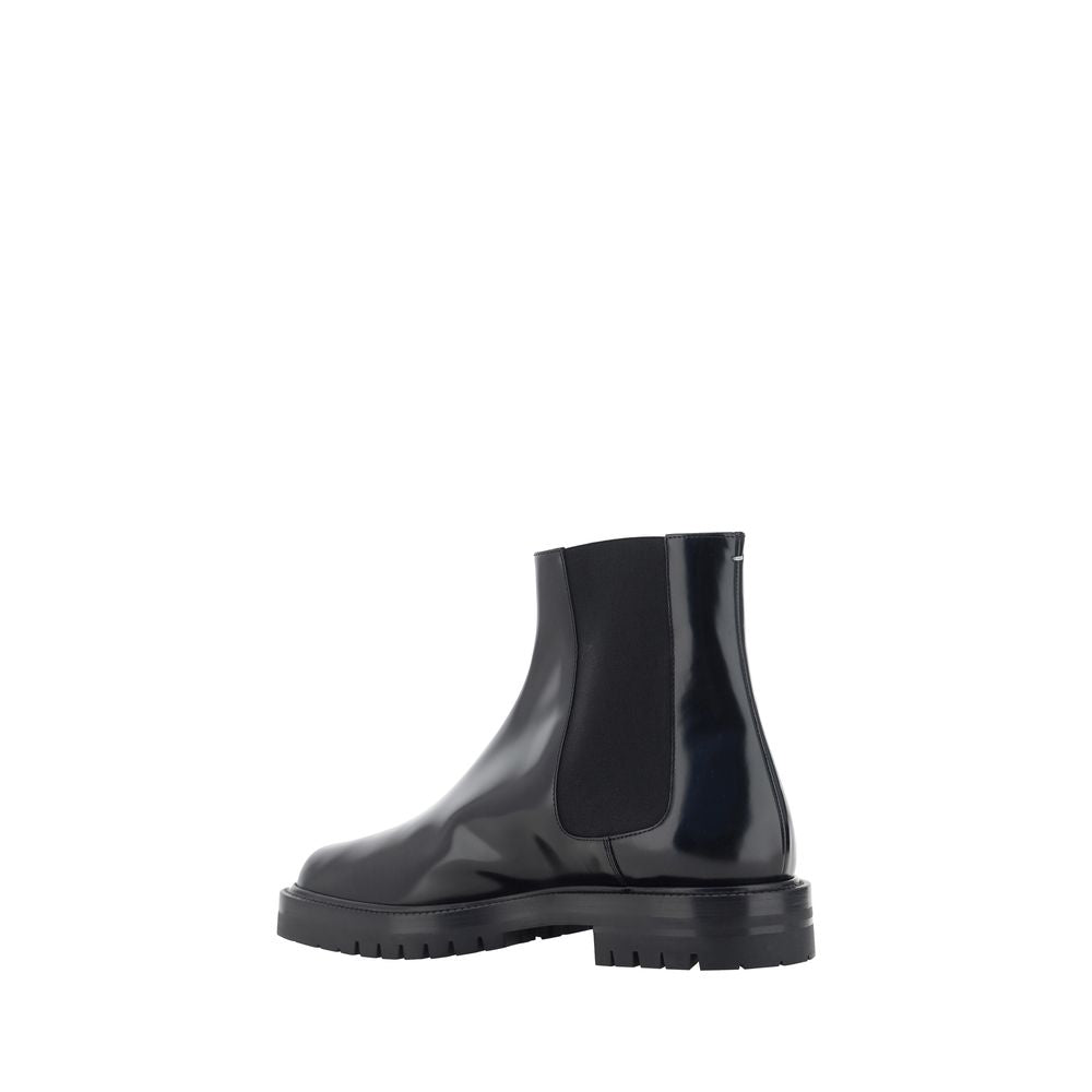 Margiela Schwarze Kalbsleder Bos Taurus Chelsea Boots