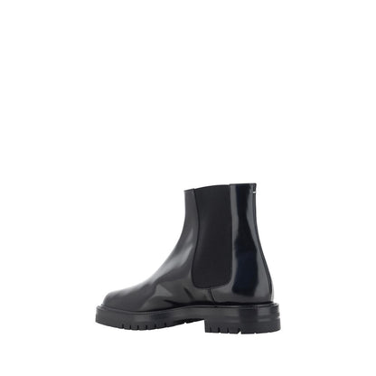 Margiela Schwarze Kalbsleder Bos Taurus Chelsea Boots