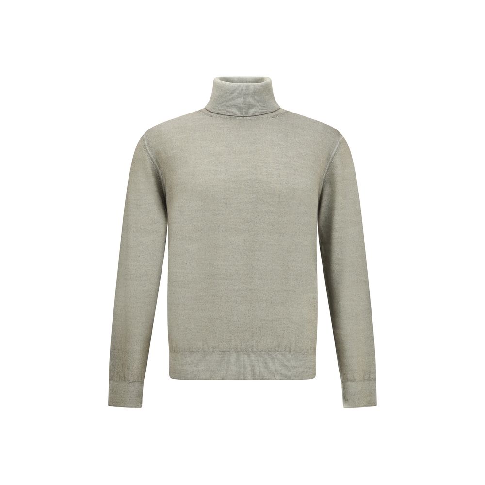 Cruciani Grüner Woll-Rollkragenpullover