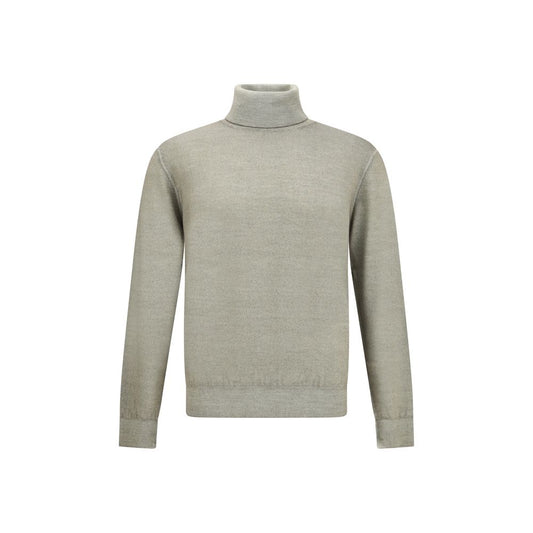 Cruciani Grüner Woll-Rollkragenpullover