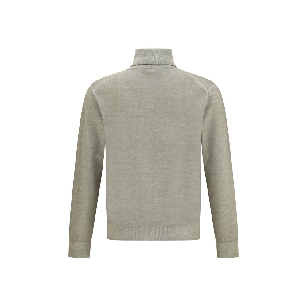 Cruciani Grüner Woll-Rollkragenpullover